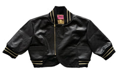 Black Women Bomber Jacket Real Leather