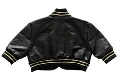 Black Women Bomber Jacket Real Leather