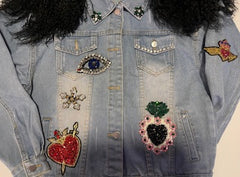 Custom women’s Bling Denim Jacket