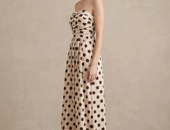 Strapless Polka Dot Maxi Dress