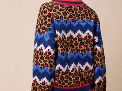 Leopard Print V-Neck Sweater