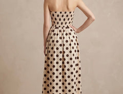 Strapless Polka Dot Maxi Dress