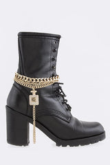 GOLD PERFUME BOTTLE CHARM BOOT CHAIN