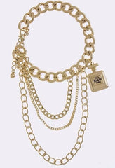 GOLD PERFUME BOTTLE CHARM ANKLET