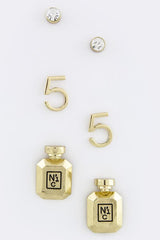 PERFUME BOTTLE MIX STUD EARRINGS
