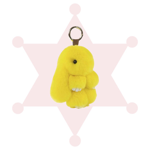 Bunny Keychain Soft Cute Rex Rabbit Fur Keychain
