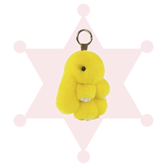 Bunny Keychain Soft Cute Rex Rabbit Fur Keychain