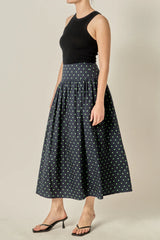 Polka Dot Midi Skirt