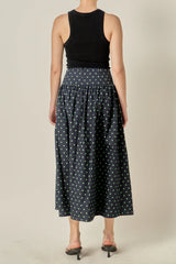 Polka Dot Midi Skirt