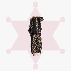 Floral Lace-Trimmed Shirt and Trouser Set