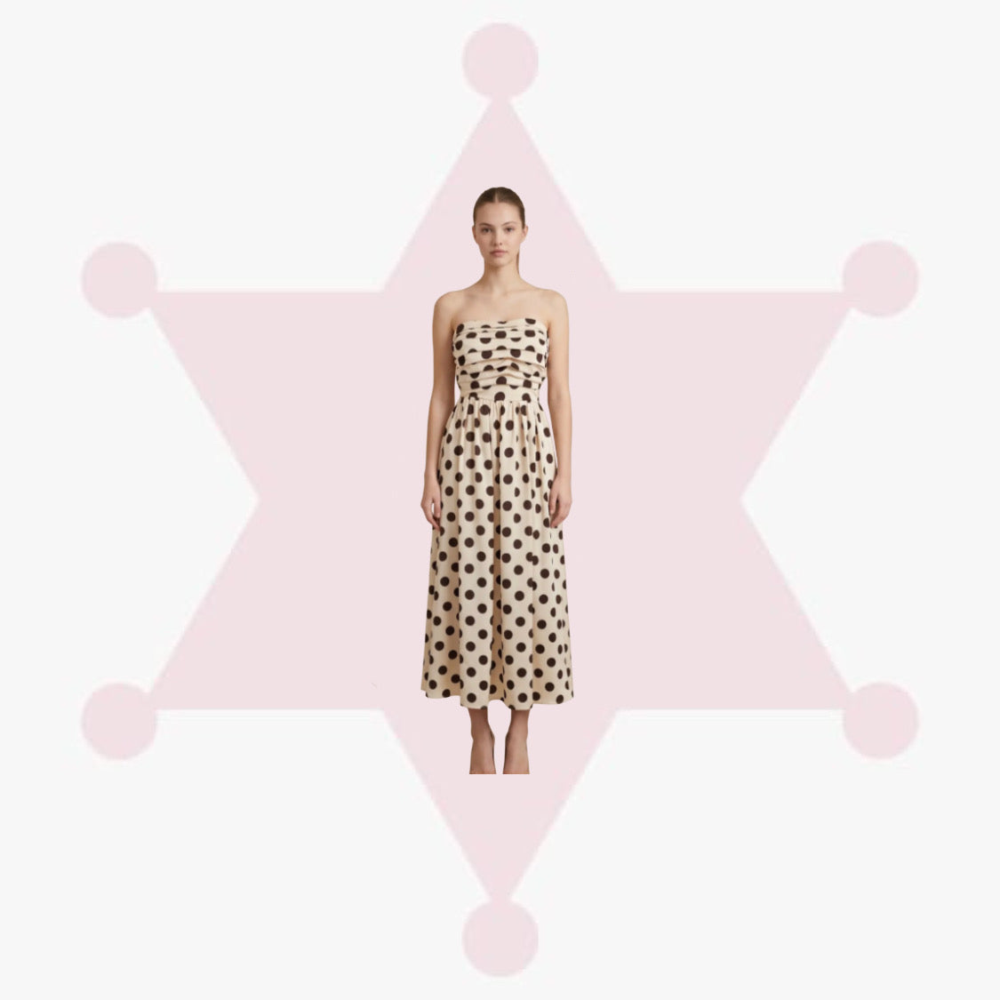 Strapless Polka Dot Maxi Dress