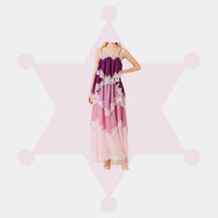Strappy Tiered Layers Ombre Mutlicolor Lace Trim Dress