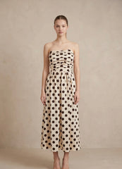 Strapless Polka Dot Maxi Dress
