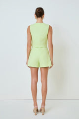 Set Button Vest and High Waisted Relaxed Shorts