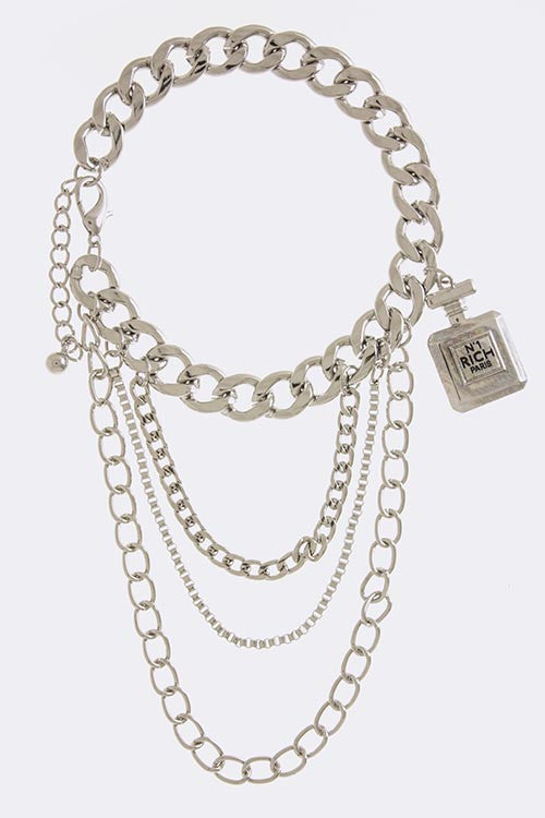 SILVER PERFUME BOTTLE CHARM ANKLET